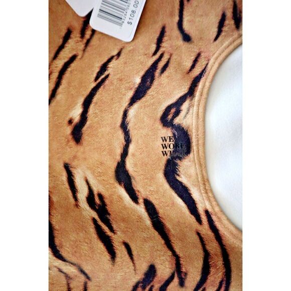 WeWoreWhat WWAB22-2XMWH Womens Sz L Brushed Nylon Tiger Scoop Neck Bodysuit - Picture 5 of 9